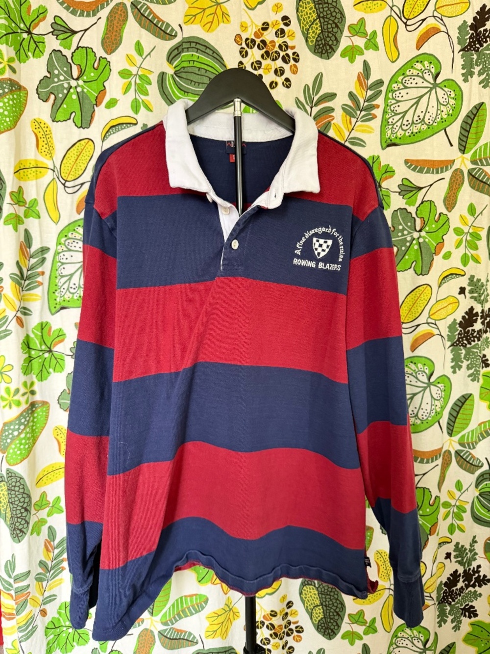 Rowing Blazers x Target XXL Rugby Shirt Navy Burgundy Stripe Preppy